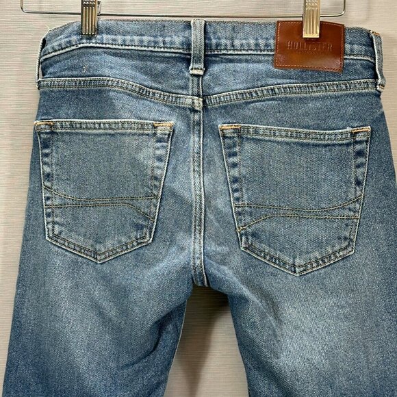 Hollister Jeans Mens 28 Skinny Epic Flex Medium Wash Cotton Pockets Distressed - Picture 8 of 10